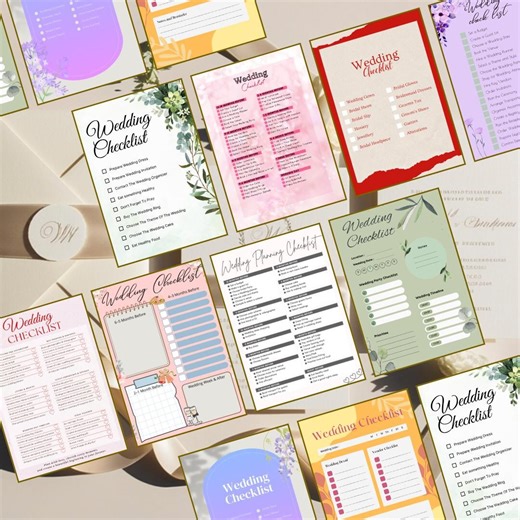 Wedding Timeline - Wedding Planner Checklist, Editable Canva Template, Printable Organizer, Bride to Be Gift, PNG, PDF. - Etsy