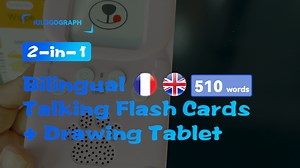 KILOGOGRAPH Talking French Flash Cards, Drawing Writing Tablet, Sensory Toy for Autistic Children