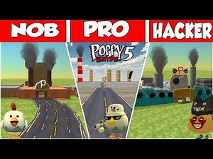 Noob vs Pro vs H@cker Chicken gun builds 😱 || Poppy playtime 5 map