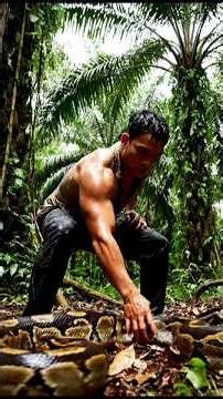 HUMAN vs GIANT PYTHON 😱 #snake #man #shortvideos #Nature