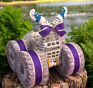 Diaper 4 Wheeler, Girl's Diaper Cake, Boy's Diaper Cake, Custom Diaper Cake, Baby Shower Gift, Tinky Poo Diaper Cake, Tinky Poo 4 Wheeler - Etsy