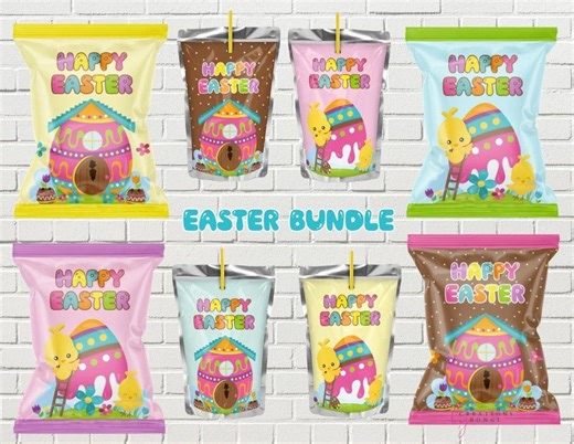 Easter Chip Bag Wrappers/ Easter Caprisun Labels/ Easter Bundle/ Instant Download - Etsy
