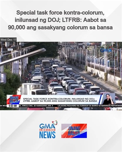 Special task force kontra-colorum, inilunsad ng DOJ; LTFRB – Aabot sa 90,000 ang sasakyang colorum sa bansa | Unang Balita | GMA News