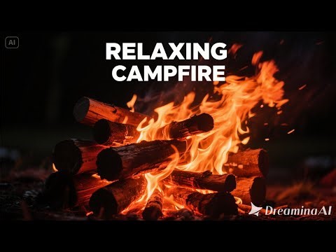 Realistic Campfire Burning Wood Logs | Seamless Loop Fire Video for Relaxation & Background