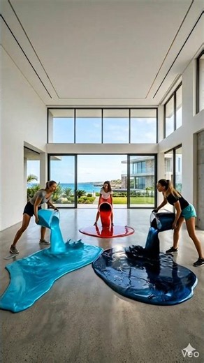 best cyan and red epoxy floor #epoxyfloor #shorts