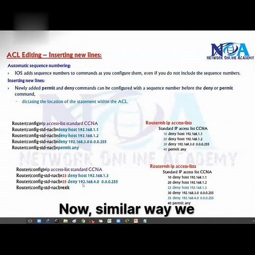 05 ACL Sequence Numbers Inserting New Lines