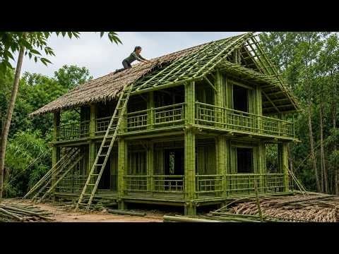 Young Girl Builds a Bamboo House from Scratch | Incredible DIY Project