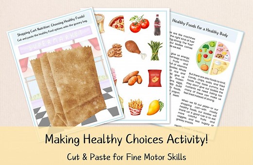 Healthy Food Choices Worksheet – Identify Healthy Vs Unhealthy Foods | Nutrition Lesson for Kids - Etsy