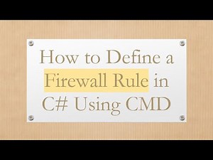 How to Define a Firewall Rule in C# Using CMD