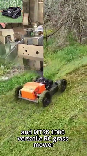 wireless radio control rubber track weed cutter made in China #farming #xcavator #mower #automobile