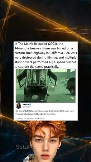 In The Matrix Reloaded (2003), the 14-minute freeway chase was filmed