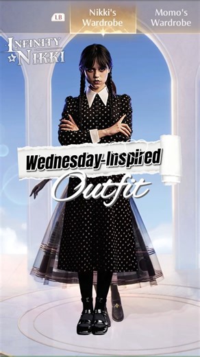 Wednesday-Inspired Outfit 🖤 | Infinity Nikki