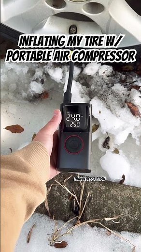 Inflating my tire with Powools portable air compressor #tires#cars#powools#tirepressure#fillingup