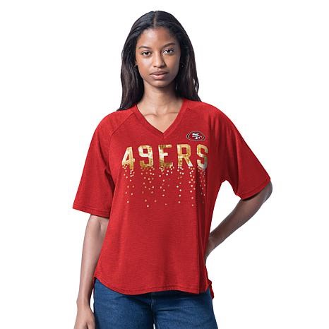 Officially Licensed NFL Women's Sequin Top by Glll - 49ers | HSN