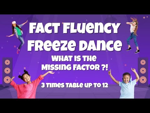 Fact Fluency Freeze Dance - 3 Times Table - What's the Missing Factor?! Grade 3 Multiplication