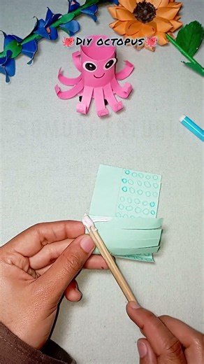 Diy octopus craft 🐙 / craft ideas / easy diy from paper // #diy #shorts #kidsprojects #kidscreate
