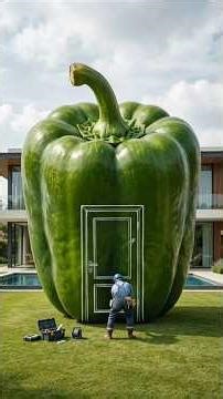 Turning a Giant Green Bell Pepper Into a Luxury Room 🫑#shorts #greenbellpepper #bellpepper #short