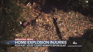 HOME EXPLOSION INJURIES: A home outside Pittsburgh was completely destroyed in an explosion that happened moments after the gas company and firefighters cleared the house responding to a report of a gas odor; five injuries were reported. Eva Pilgrim reports. https://bit.ly/2Mtd7JR | ABC World News Tonight with David Muir