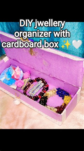 DIY Jewelry Organizer Box Cute & Creative ✨#diy#jwellery#organizer #cardboardcraft#trending #shorts