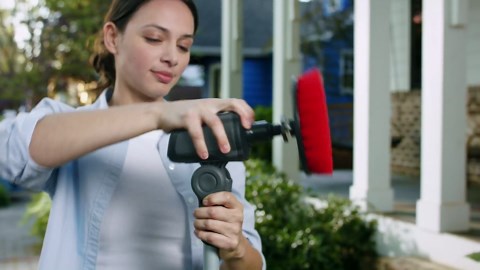 Hoover ONEPWR Telescoping Scrubber, Electric Spin Scrubber for Cleaning, Pivoting Brush Head, 4+ Feet of Reach, Water Resistant Power Cleaning Brush for Home and Outdoors