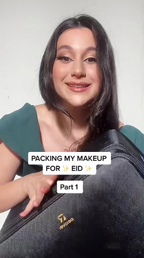 يلا نضب الميك اب مع بعد للعيد ✨🌙💙 let’s pack my makeup to spend Eid with my family ✨🌙💙 #beauty #makeup