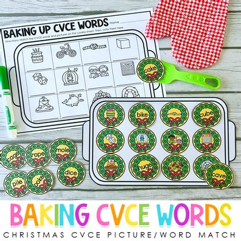 Christmas CVCE Word Picture Match - Matching CVCE Words - First Grade
