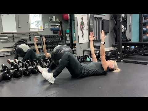 Medicine Ball Double Heel Tap Dead Bug for Core