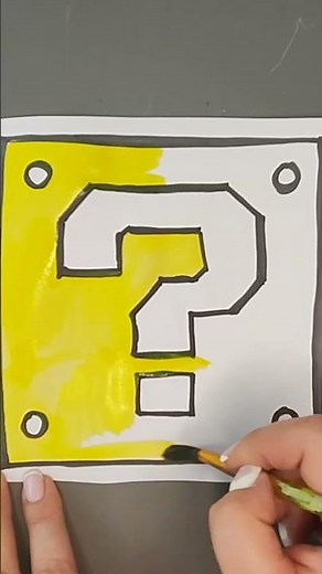 How to Draw ? Block | The Question Block | Super Mario Bros | Step By Step Tutorial | #shorts
