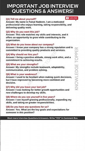 9 Most Important Interview Questions and Answers