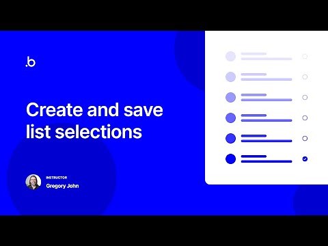Create and save list selections | Bubble.io Tutorial