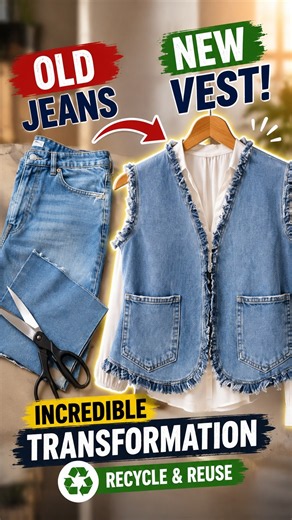How Old Jeans Are Turned into a Denim Vest #oldjeans #vest #recycling #upcycling #denim #jeans