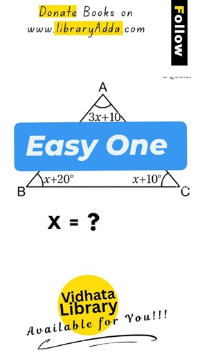 𝗟𝗶𝗯𝗿𝗮𝗿𝘆 𝗶𝗻 𝗠𝗮𝘆𝘂𝗿 𝘃𝗶𝗵𝗮𝗿 𝗽𝗵𝗮𝘀𝗲 𝟯, 𝗗𝗲𝗹𝗵𝗶 on Instagram: "Share answer on your Instagram story and mention us Geometry isn’t just about shapes—it’s about logic, patterns, and smart thinking 📐✨ Test your brain with angles, lines, and figures that challenge the way you think. Pause, solve, and comment your answer before checking the solution. Are you ready to crack this geometry challenge? 🔺🧠 #geometry #geometrychallenge #mathreels #mathlover #mathfun #brainchallenge #m