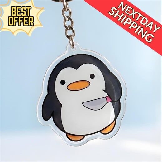 Cute Penguin Keychain – Kawaii Baby Penguin Charm, Acrylic Keychain for Kids & Animal Lovers, Fun Gift for Winter and Animal Enthusiasts - Etsy
