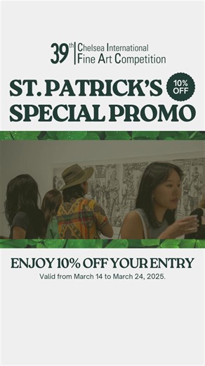 The Chelsea International Fine Art Competition is your chance to shine on a world-class stage! For 39 seasons, this renowned platform has launched artists into the heart of New York City’s vibrant art scene. Ready to showcase your work in Chelsea and gain exclusive online exposure? Act fast—apply between March 14 and March 24 to enjoy a 10% discount on your entry! Explore the opportunity: https://cifac.nyartcompetitions.com/sm-cifac | New York Art Competitions | Facebook