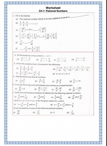 Fill in the blanks.WorksheetCh-1: Rational Numbers(a) The ra... | Filo