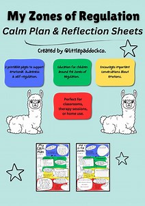 Zones of Regulation Calm Plan & Reflection Sheets (PDF) - Etsy UK