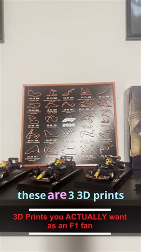 TheCircuitDad on Instagram: "If you’re an F1 fan with a 3D printer, these are some of the most satisfying prints you can make. 🏁 F1 Logo A clean, iconic desk or shelf piece. Simple print, instant F1 vibes. 👉 By BTR3d. https://makerworld.com/en/models/643241-decorative-f1-logo-formula-1 📅 F1 Race Calendar (2026 now available by Gilba) A practical display that actually gets used during the season. Easily customisable for each year. 👉 2026 Calendar by Gilba: https://makerworld.com/en/models/152