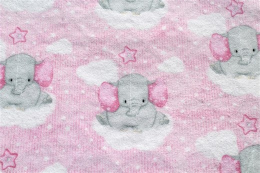 Baby Pink Elephant Print Flannel Fabric by the Yard: 100% Cotton Nursery Sewing - Etsy