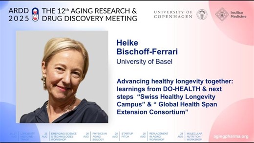 Heike A. Bischoff-Ferrari at ARDD2025: Advancing healthy longevity together... | Aging Research Drug Discovery Meeting