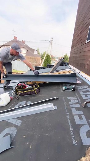 Dormer window in double fold technique #seam #mallet #seam #seamroof #roof #roofing #beautifulroof #roofingworks #hand_work #falz #metalworking #facade #roofer #parapet #construction | Crafted Creations Hub
