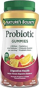 Nature's Bounty Probiotic Gummies, Immune Health & Digestive Balance, Pineapple, Raspberry and Orange Flavor Gummies, 60 Ct