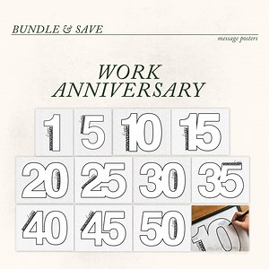Work Anniversary Bundle | Workiversary Card Alternative Message Boards (printable Digital Download) - Etsy