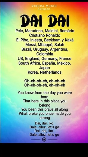 Dai Dai - Lyrics | Shakira , Burna Boy | FIFA World Cup Offcial Song 2026 | #songlyrics #fifa