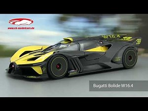 ck-modelcars-video: Bugatti Bolide W16.4 Baujahr 2020 gelb carbon Bburago