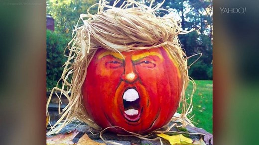 People are making Halloween great again by carving Donald J. Trump's face into pumpkins. | Yahoo Life