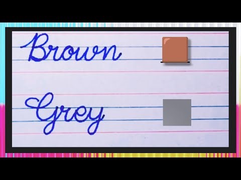 Write Colours Name || 10 Color Name in English Cursive Writing || Cursive Writing Tutorial