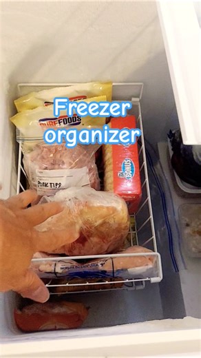 chest freezer organizer #foodstoragetips #freezerorganization #food