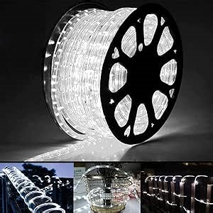 100ft LED Rope Lights Outdoor, 720 LED Connectable and Flexible Tube Lights with 8 Modes, Waterproof LED Rope Lighting for Garden, Patio, Pool, Bedroom, Party, Indoor Outdoor Decoration (White)