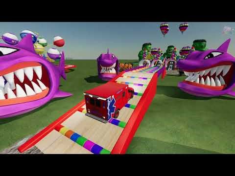 Colorful Ambulance Rescue Challenge! 🚑🌈