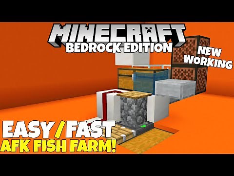 Minecraft Bedrock: FAST WORKING AFK Fish Farm! With Auto clicker! All Bedrock Platforms!
